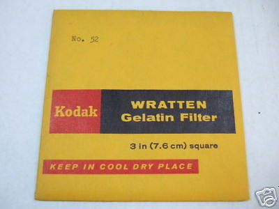 Kodak Wratten Gelatin Filter No. 52 3'' 76mm F.Sealed