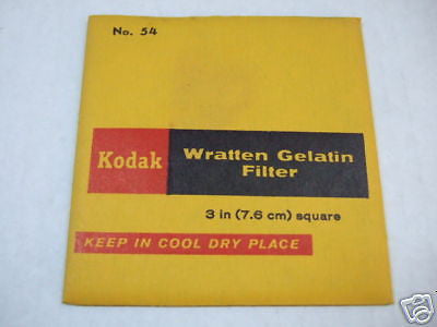 Kodak Wratten Gelatin Filter No. 54  3'' 76mm NEW