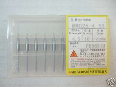 Box of 10 Mitsubishi Miniature Drill Bits MM025-4.5B