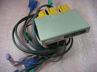 ATEN CS-72E 2 port PS/2 KVM switch with Cables