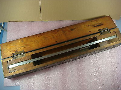 Carl Mahr Precision Surface Steel Ruler 500-3 500mm (~20'') with Wood box RARE