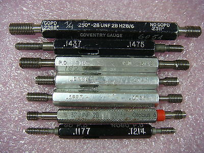 LOT 7 TRW/Coventry/United/Heli-Coil/Greenfield Thread Plug Gages Go Nogo