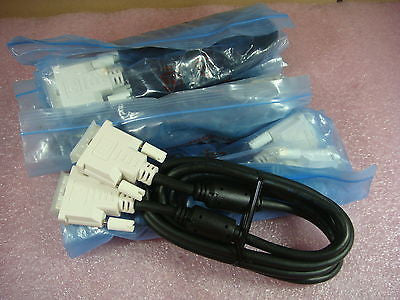 LOT 5 DVI Cables 1.5m (~5ft) With built-in Ferrite Cores. High Qualith Connector