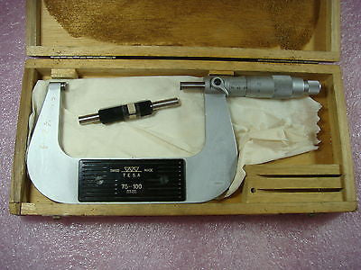 TESA Vintage Classic 75-100mm Metric Micrometer W/ Box & Standard Swiss Made