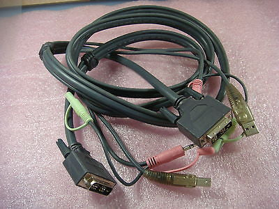 Aten DVI / Audio / USB 1.8 meter Cable for Kvm Switch master view Used