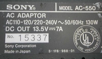 Sony AC-550 Camera Power Supply