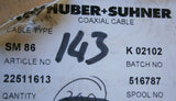 Lot of 20 Feet Huber & Suhner Coax Cable SM86 50 Ohm -0.086 O.D. 2 Reals & coil