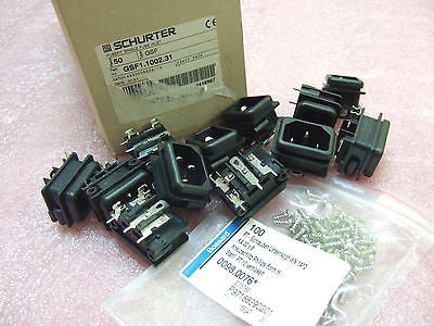 Box of 50 Schruter Power Entry IEC Inlet w/Fuse Holder GSF1 GSF1.1002.31 10A NEW