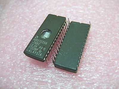 LOT 2 x AMD AM27C256-70DC Eprom IC Chip