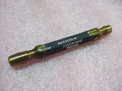Coventry Gauge Thread Gauge Go  PD 9.675mm M10 x 0.5 ISO 6H NOGO PD .9.788mm