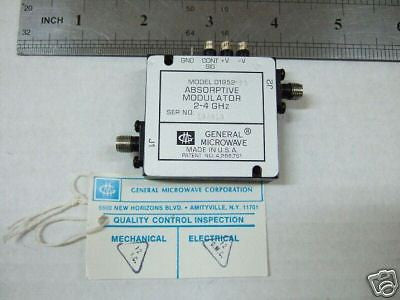 General Microwave D1952-62 Absorptive Modulator 2-4Ghz