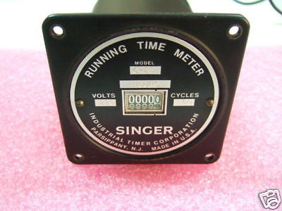Singer Running Time Panel Meter C-25 220V 50 Cycles NOS